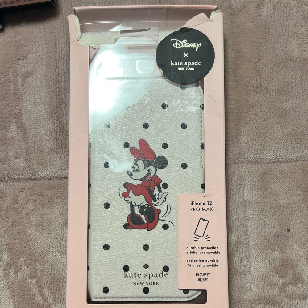 Kate Spade Disney iPhone 12 Pro Max Case - White with Black Polka Dots
